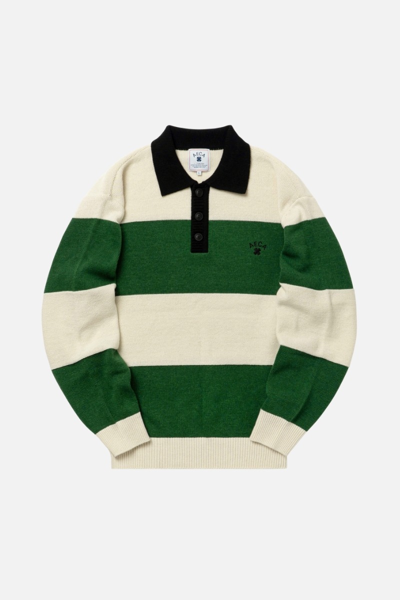 CLOVER RUGBY KNIT-IVORY/GREEN