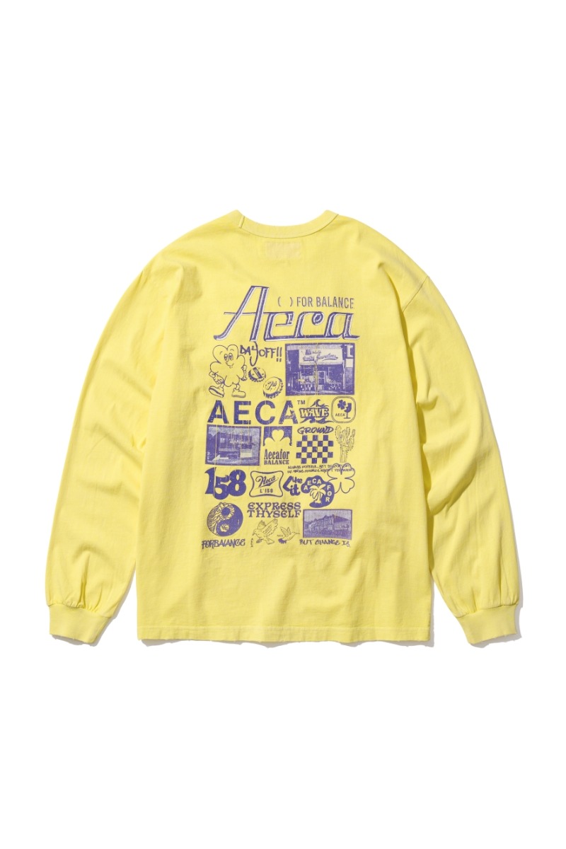 AECA SIGN LONG SLEEVE-WASHED YELLOW