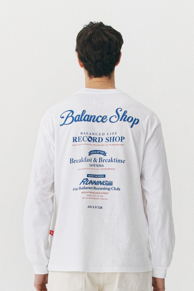 RECORD SHOP LONG SLEEVE-WHITE